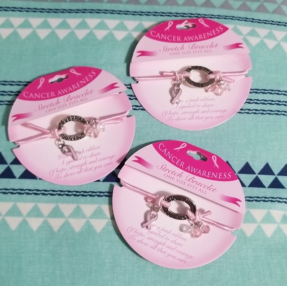 Jewelry - 3 Pink Ribbon Bracelets